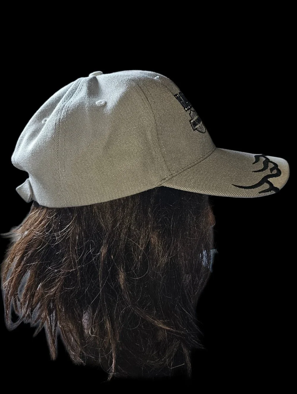 Harley-Davidson Grey Harley Girl Cap with Black Embroidered Flames